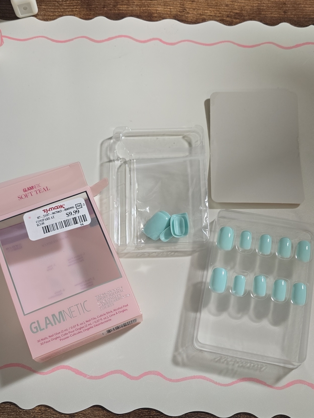 Glamnetic Short Squoval Soft Teal Press-On Nails - Picture 5 of 10